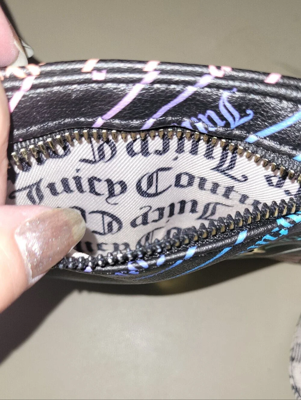 NWT - Juicy Couture Black Crossbody Phone Bag with Heart Charm & Key.